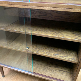 【値下げしました】レトロ 食器棚 アメリカ アジアン 棚 チェスト ケース ショーケース ビンテージ