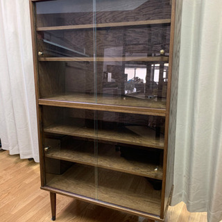 【値下げしました】レトロ 食器棚 アメリカ アジアン 棚 チェスト ケース ショーケース ビンテージ