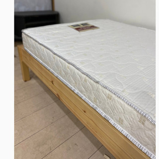 シングルベッド マットレス付き！ 天然パイン無垢材 200x98cm