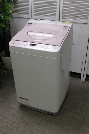 hシャープ ES-TX5A-P 縦型洗濯乾燥機 ピンク系 [洗濯5.0kg /乾燥3.5kg /ヒーター乾燥(排気タイプ) /上開き] 2017年製 SHARP 洗濯機 店頭引取大歓迎♪ R3105)