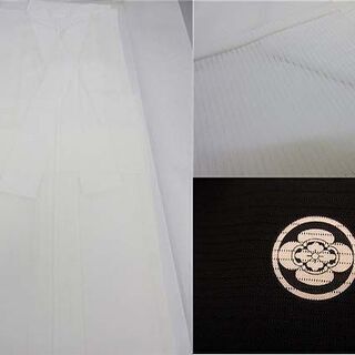 ss2115　未使用品　江久庵　夏喪服　3点セット　絽喪服　紋付　喪装　ブラックフォーマル　絽長襦袢　絽帯　夏用　薄手　紋入り　丸に木瓜　黒　名古屋帯　エクセルヒューマン