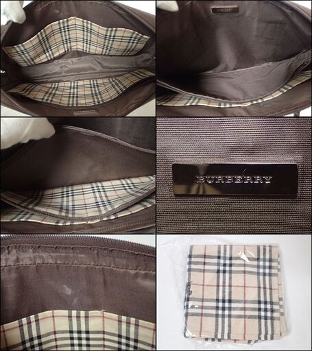 AA476 BURBERRY バーバリー レザー ビジネスバッグ ノバチェック