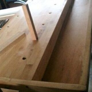値下げしました】DIY 木製の多機能作業台。約150×50×85 引き出し付