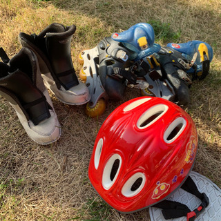 男の子用インラインスケート、ヘルメットセット