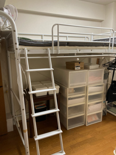 受け渡し予定者決定しました ロフトベッド白ベッド下収納できます まゆみ 荒川区役所前の家具の中古あげます 譲ります ジモティーで不用品の処分