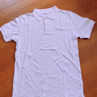 白ポロシャツ　制服、標準服　半袖