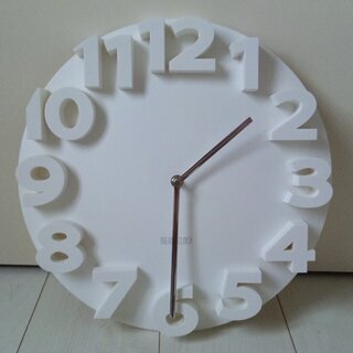 立体 掛け時計 ◆ ウォールクロック 白 35cm ◆ モダン 北欧風