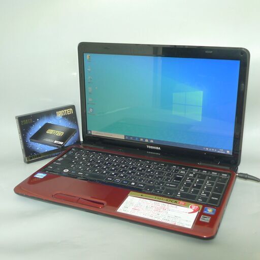 送料無料 新品SSD256GB 1台限定 ノートパソコン 中古良品 15.6型 東芝 T351/57CR Core i5 4GB BD-RE 無線 Win10 テンキー Office レッド
