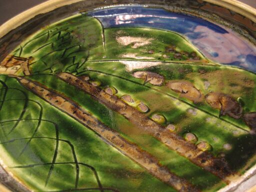 ひろ釜 藤井敬之・作 彩釉大皿 新品未使用 ひろ釜 藤井敬之・作 彩釉大皿 新品未使用