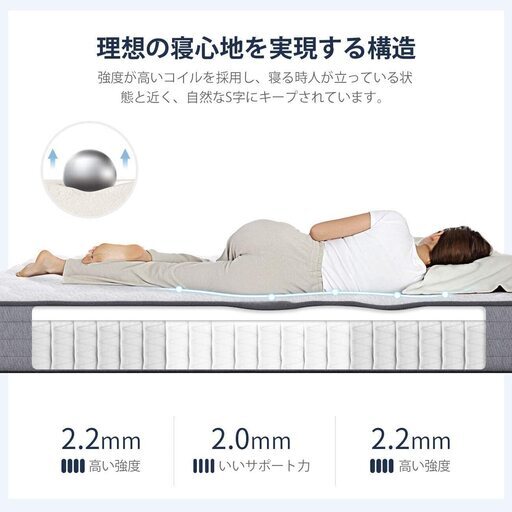 新品【セミダブル】高反発ベッドマットレス  極厚20cm