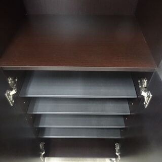 NITORI/ニトリ シューズボックス ハイタイプ DBR ミラー付き【ユーズドユーズ名古屋天白店】 J690 ニトリ（NITORI） シューズボックスリアル ハイタイプ(幅75.2cm GY
