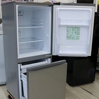 引取限定　冷凍冷蔵庫　アクア　126L　２ドア　右開き　2020年製　ブラッシュシルバー　冷蔵室 80L　冷凍室 46L　AQR-13J　高さ 1160mm　幅 476mm　奥行 557mm