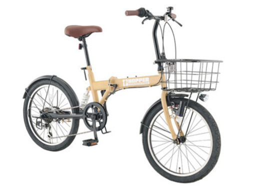 GM435【近隣配達可能】2020年製　FXホッパー　折りたたみ自転車　6段変速ギヤ　ギヤ付き　カゴ付き　ベージュ　オシャレ　コンパクト　ダイナモライト　ママチャリ　通勤　通学　可愛い　1人暮らし　女の子　女子高生　女子中学生　通学　リサイクルショップ　ケイラック朝霞田島店　ケイラック　埼玉県　朝霞市　田島　和光市　志木市　新座市　富士見市　ふじみ野市　三芳町　戸田市　蕨市　さいたま市(岩槻以外)　川越市　所沢市　上尾市　東京都　板橋区　練馬区　清瀬市