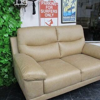 １周年感謝セール！新品アウトレット！ヴィンテージ調ソファハイバック２P