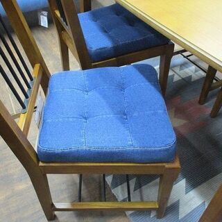 １周年感謝セール！新品アウトレット！ヴィンテージ調デニムチェアダイニング５点セット・インダストリアル