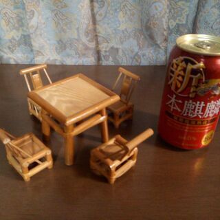 竹製　ミニチュア家具