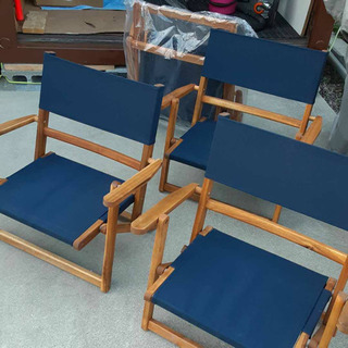【ネット決済】キャンプ　ローチェア　椅子　4脚　ネイビー