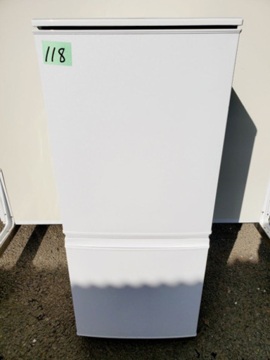 118番シャープ✨ノンフロン冷凍冷蔵庫✨SJ-14Y-W‼️