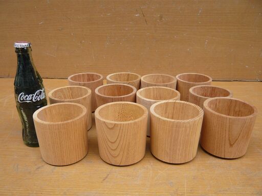 木工品・１２個　カップ・ケヤキ材　未塗装・未使用品