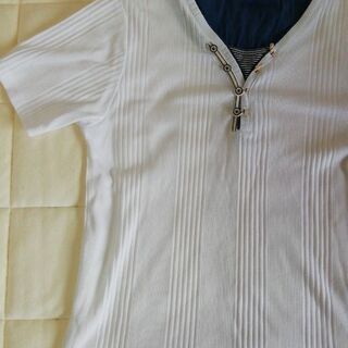 TAKA-Q メンズ 　半袖Tシャツ　ホワイト　Lサイズ