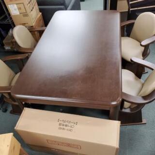 HJ386 【中古】折り畳みダイニングテーブル　2脚セット　収納6ヶ付き　木目調 HJ386 【中古】折り畳みダイニングテーブル 2脚セット 収納6ヶ付き