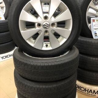 取り付け中　工賃コミ 溝有り 155/65R14 スズキ ワゴン...