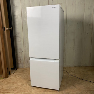 6/26 終 HITACHI ノンフロン 冷凍冷蔵庫 RL-154JA ホワイト 2018年製 2 
