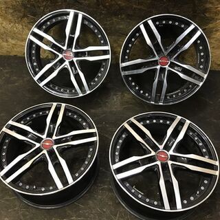 KYOHO AME SHALLEN XF-55 共豊 シャレン 社外ホイール 18インチ 4本 7.5J5HPCD114.3+42 プリウスα エクストレイル等　(VHC177) クレジットカード QR決済可能