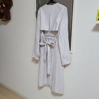 新品！組曲 ノーカラートレンチコート トレンチコート テロンチ とろみ