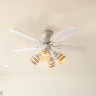 新品・未使用】LOWYAシーリングファンライト ホワイト 照明 4灯5枚羽