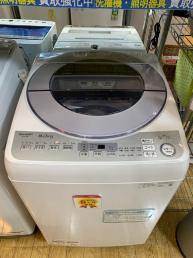 美品 大型8キロ 19年製 SHARP洗濯機ES-GV8D-S 【爆買い！】 swim.main.jp
