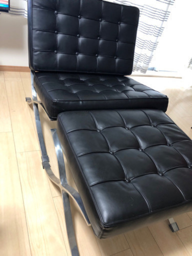 《引取先決定》デザイナーズソファー　オットマン付き