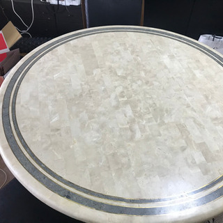 【ネット決済】大理石の円型テーブルと椅子4脚