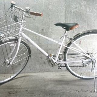 自転車中古 EASTBOY 外装6段変速 オートライト カゴ鍵付き タイヤ700×35C
