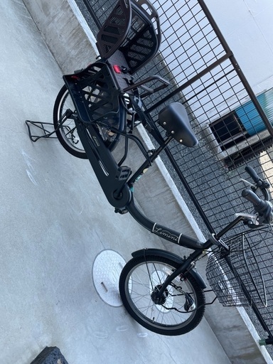 子供乗せ付きミニベロ自転車マットブラック★