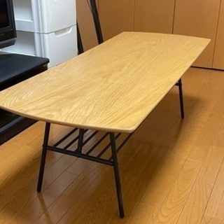 センターテーブル　120cm×50cm 木材　パイプ