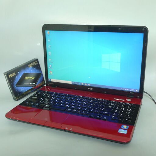 送料無料 レッド 新品SSD256GB ノートパソコン 中古良品 15.6型 NEC LS550ES6R Core i5 8GB BD-RE 無線 Windows10 テンキー LibreOffice