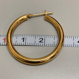 K18YG 18金　フープ　ピアス　イエローゴールド