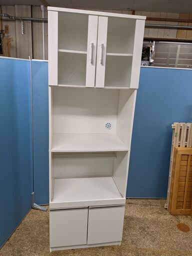 【売約済】NITORI ニトリ キッチンボード キッチン棚 食器棚 レンジボード 収納 ホワイト/白