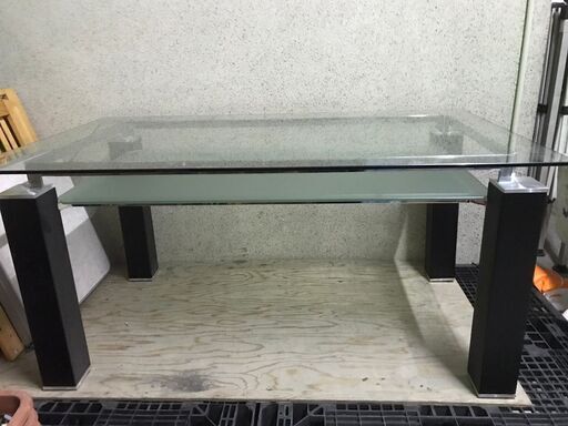 NITORI ニトリ ダイニングテーブル ガラステーブル （DT NEW YORK3 HSLA12-1） オフィス 応接 幅150cm×奥行90cm×高さ70cm