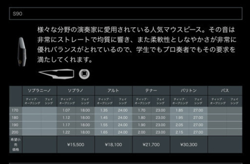 セルマー　ソプラノサックスマウスピース