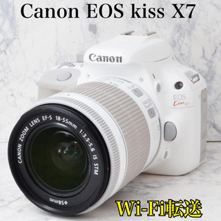 さくらんぼCanon kiss x7　ホワイト☆スマホに転送☆初心者おスス 超人気○小型○初心者向け○Wi-Fi転送○キャノン EOS kiss X7 1ヶ月