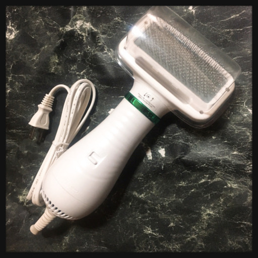 ご購入者様決定[未使用]ペット 犬猫 2way ドライヤーブラシ 白 動物 ペット用品