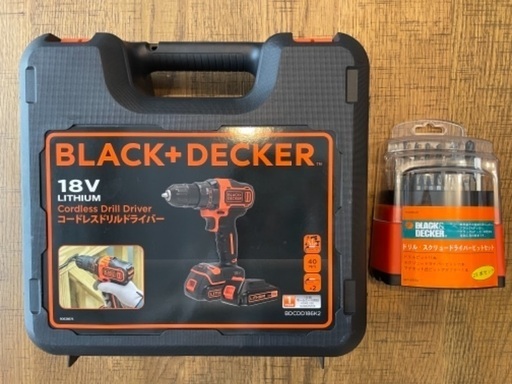 ブラックアンドデッカー　電動ドライバー\u0026ドライバービット　お得セット