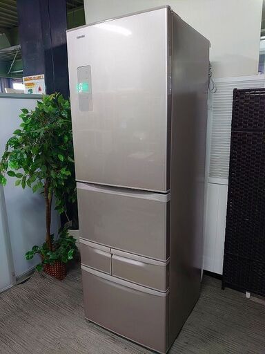 h東芝 GR-J43G(NP)  片開きタイプ 冷凍冷蔵庫/426L/右開き/5ドア/ピンクゴールド 2015年製 TOSHIBA 冷蔵庫 店頭引取大歓迎♪ R3141)