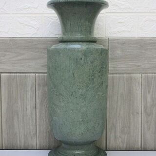 【ネット決済・配送可】ss1645　大理石　花瓶　グリーン系　緑...