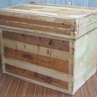 【ネット決済・配送可】ss1667　茶箱　中型　木箱　収納箱　保...