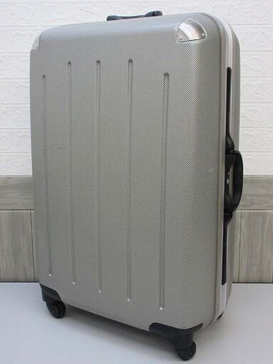 ss1832　プラスワン　スーツケース　シルバー　大型　ハードキャリー　PLUSONE　TSAロック　スーツケースベルト付　4輪キャスター　旅行バッグ　キャリーバッグ　トラベル　かばん　鞄　カーボン柄