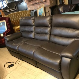 JF01733 電動リクライニングソファ レザー ブラウン