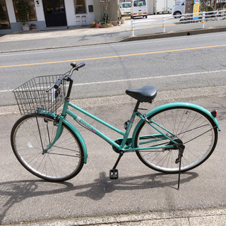 自転車☆タウンサイクル☆27インチ☆グリーンブルー☆中古品